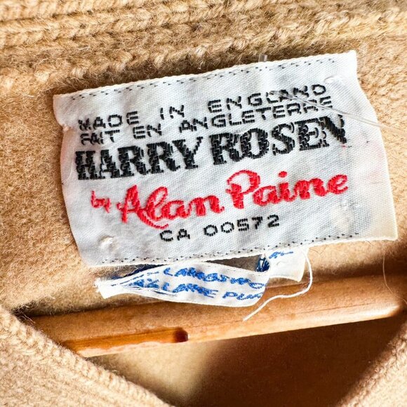 Vintage Harry Rosen by Alan Paine Lambswool Floral Embroidered Cardigan S - Picture 9 of 11